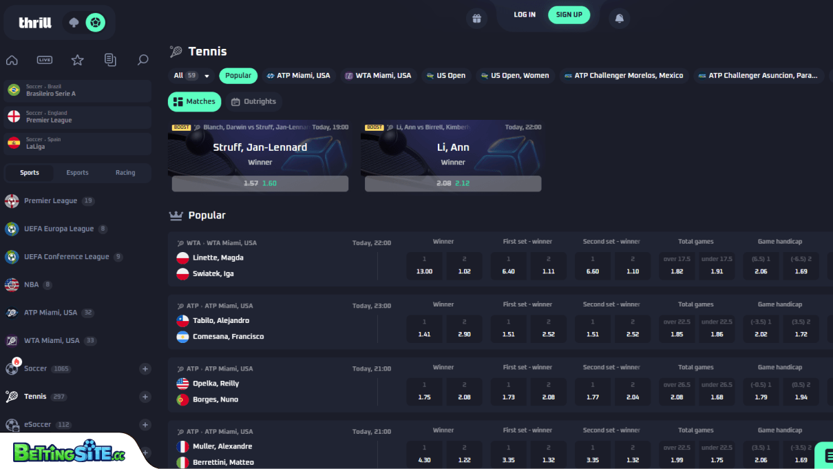 Thrill Basketball betting