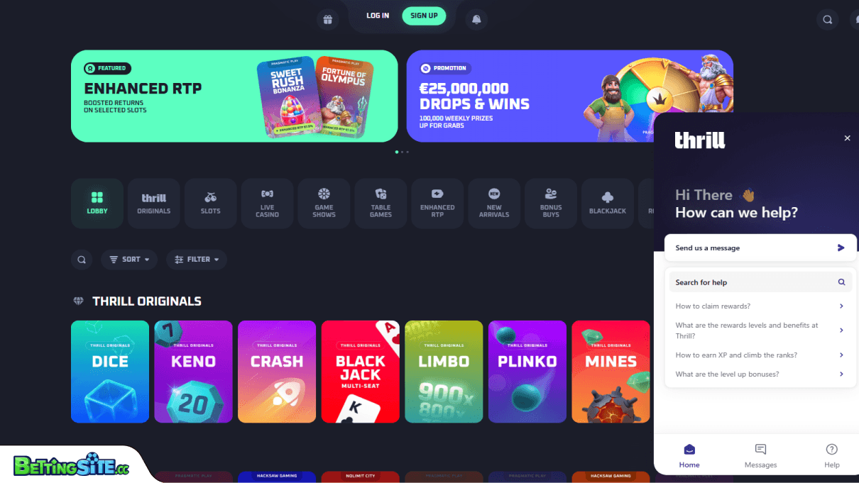 Thrill customer support