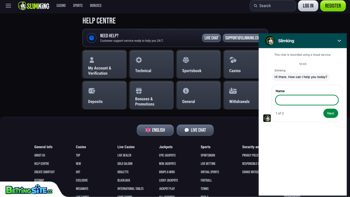 SlimKing customer support