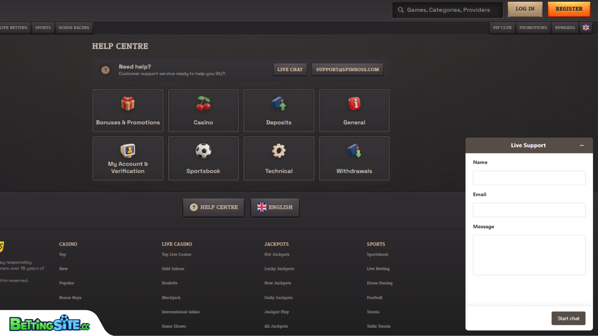 SpinBoss customer support