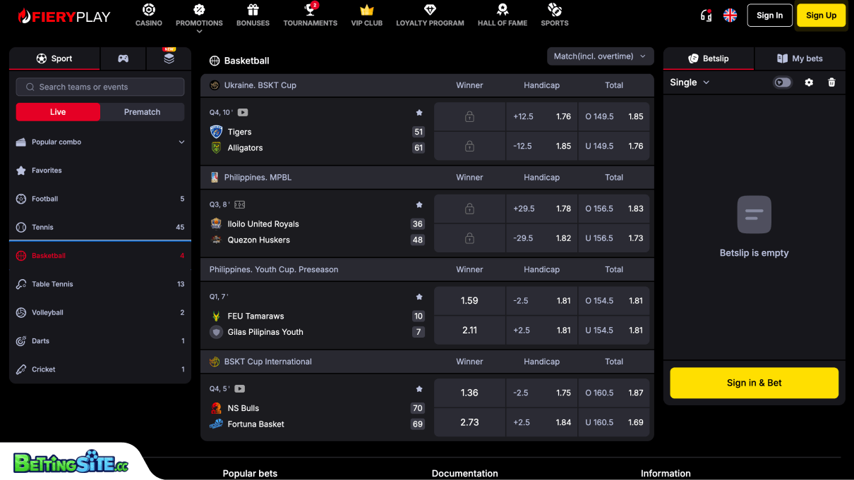 Fieryplay basketball betting