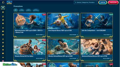 Aqua Spins bonuses