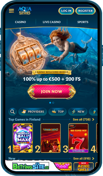 Aqua Spins mobile app