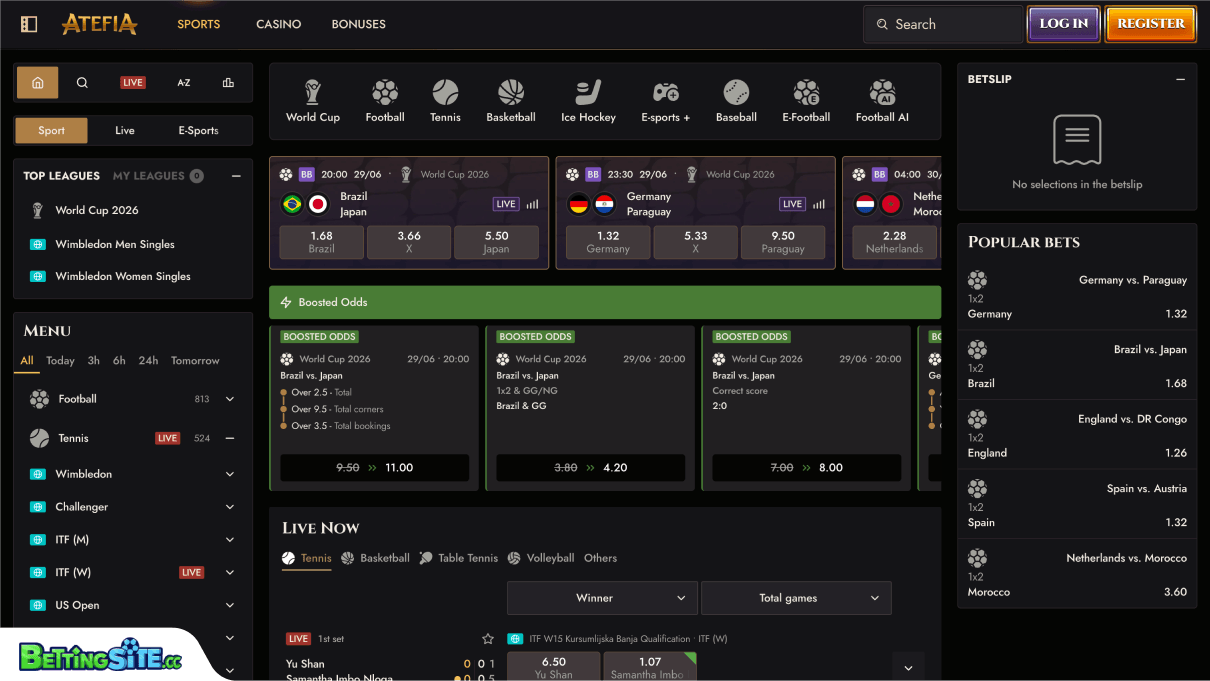 Atefia tennis betting