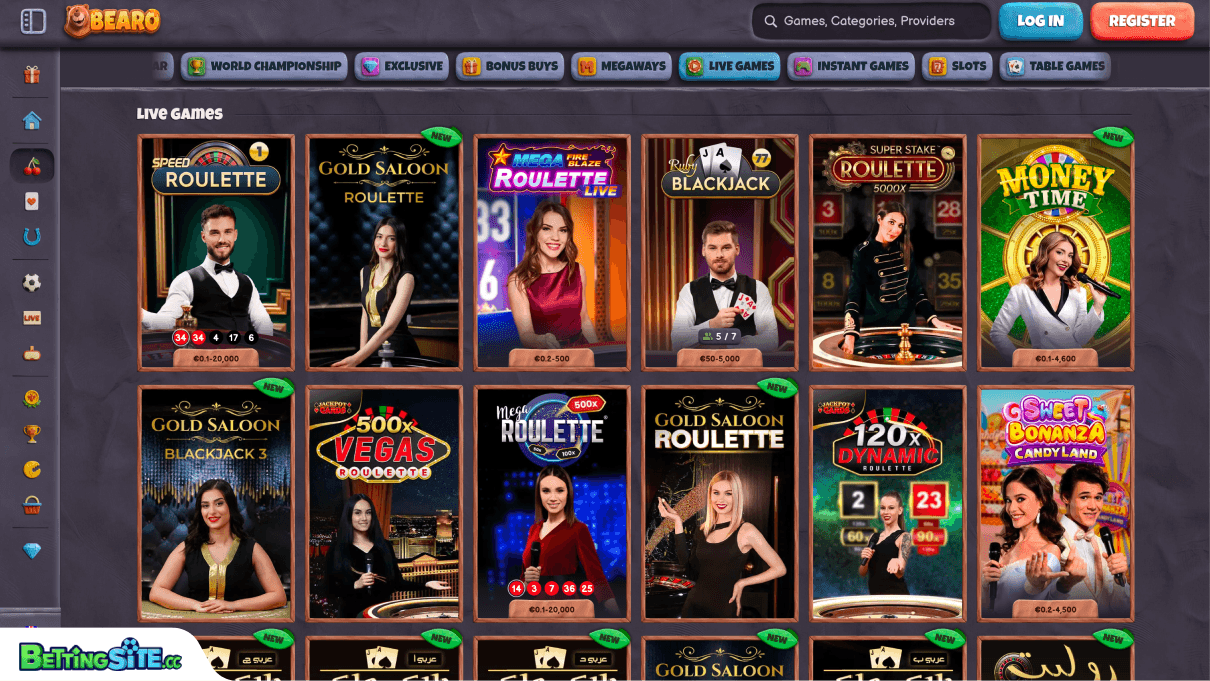 Bearo live casino
