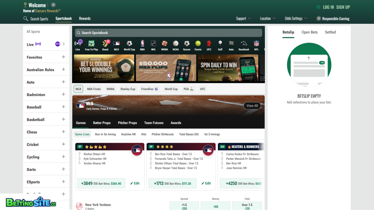 Caesars betting