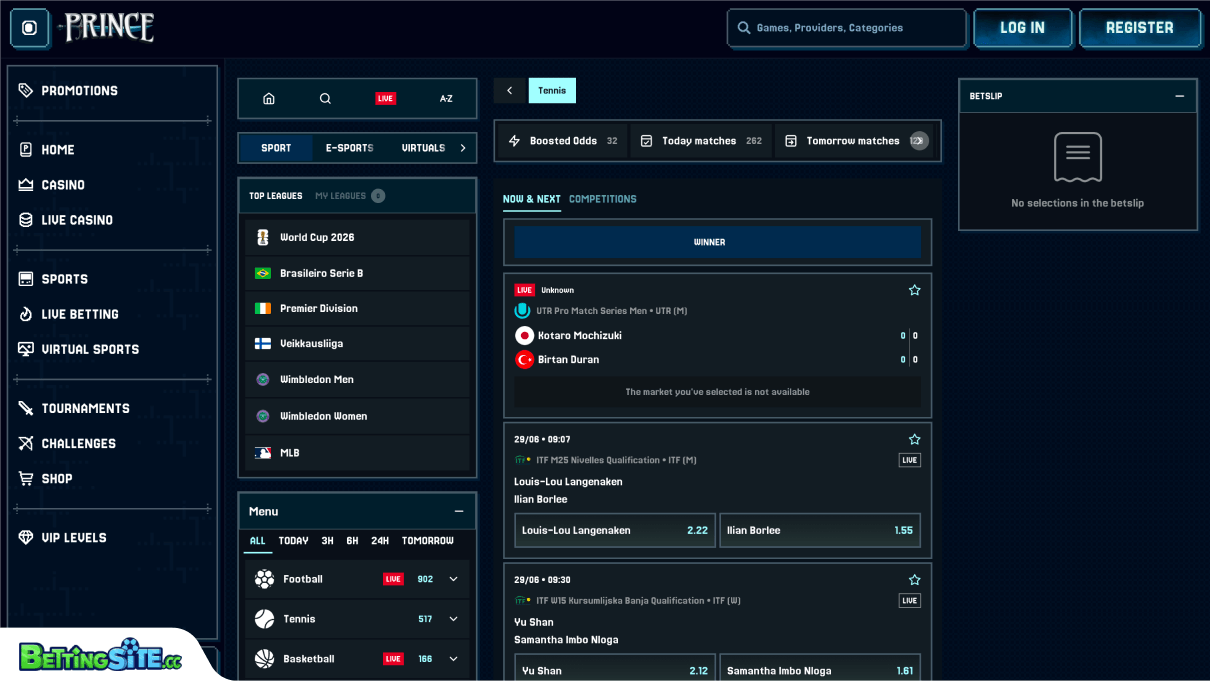 PrinceCasino football betting