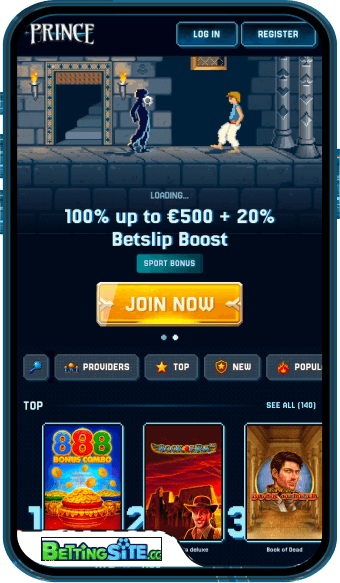 PrinceCasino mobile app