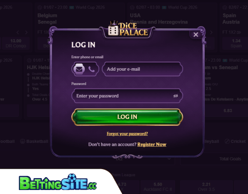 Dice Palace betting login
