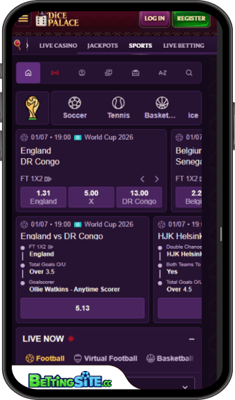 Dice Palace mobile app