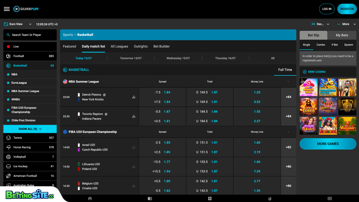 SilverPlay basketball betting