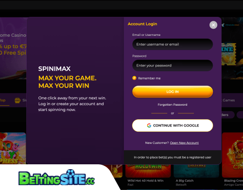 Spinimax betting login
