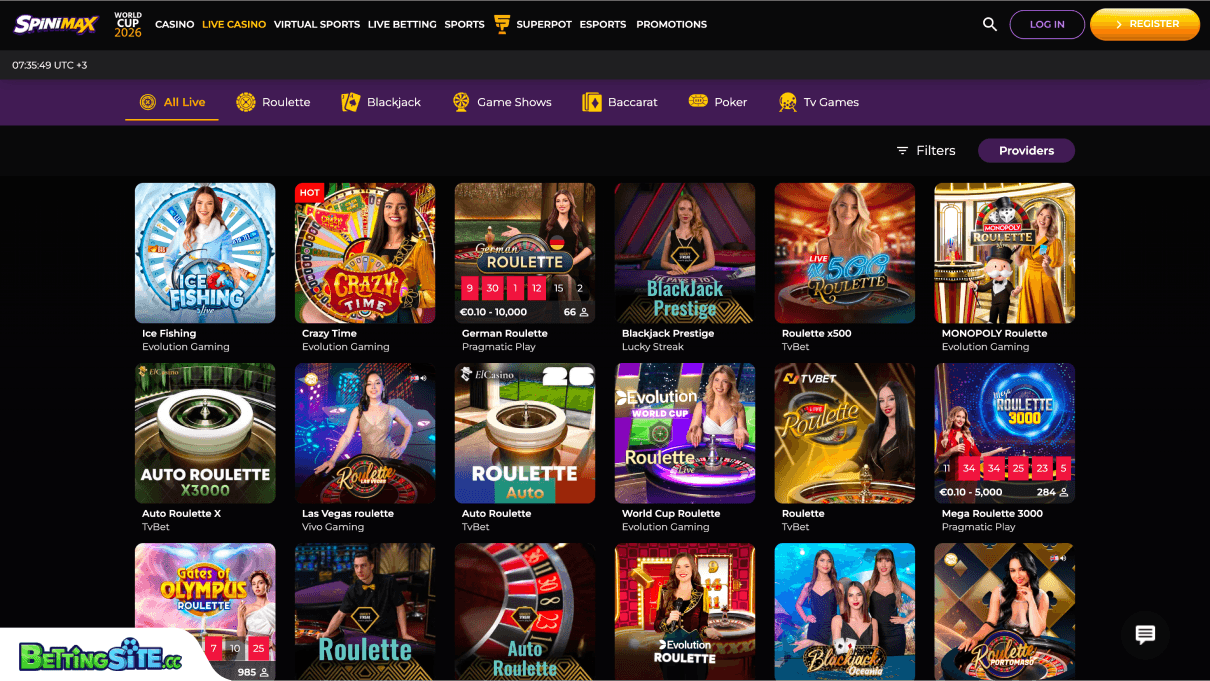 Spinimax live casino