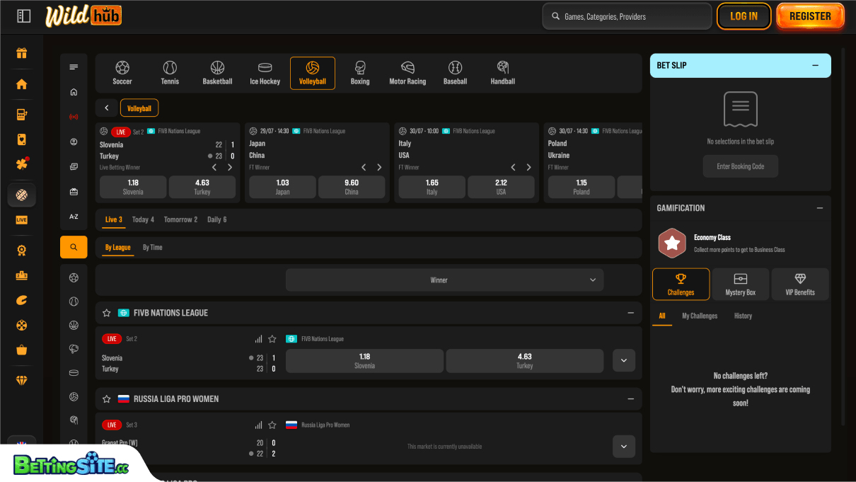 Wildhub volleyball betting