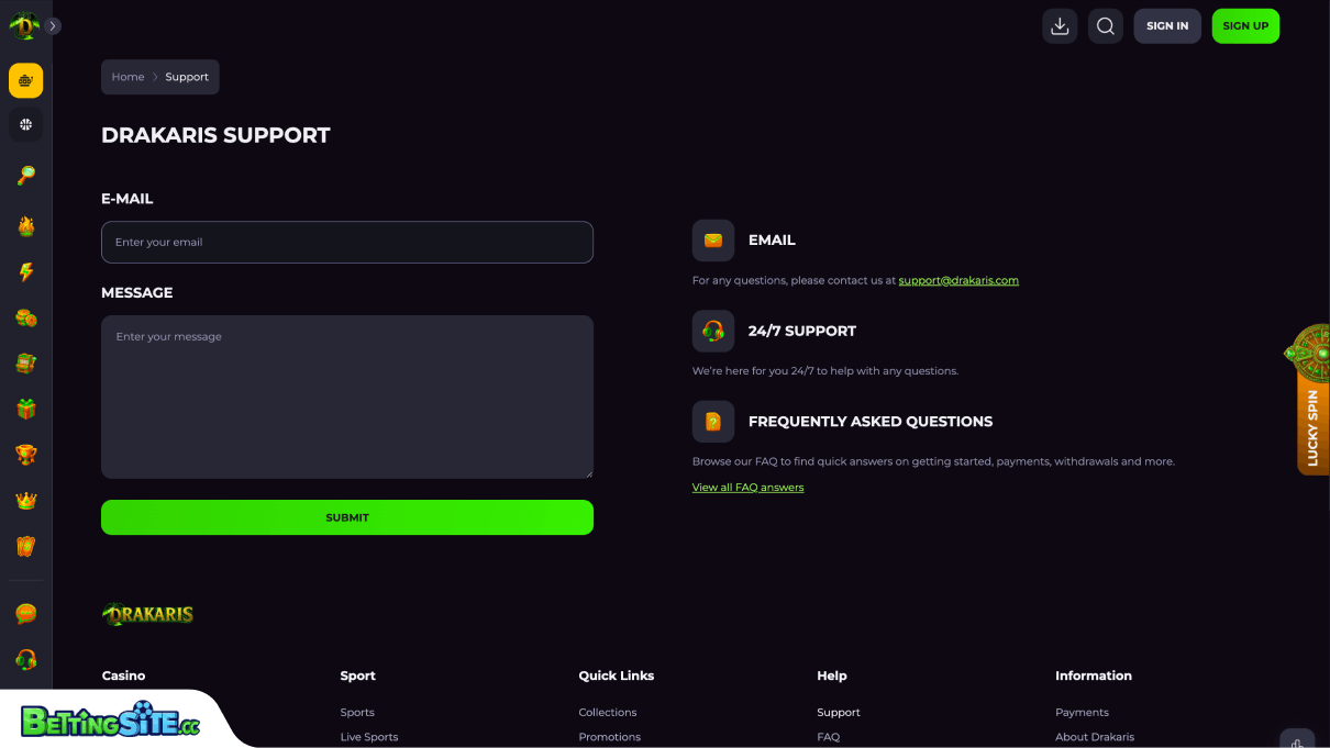 Drakaris customer support