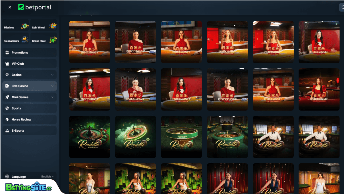 Betportal live casino