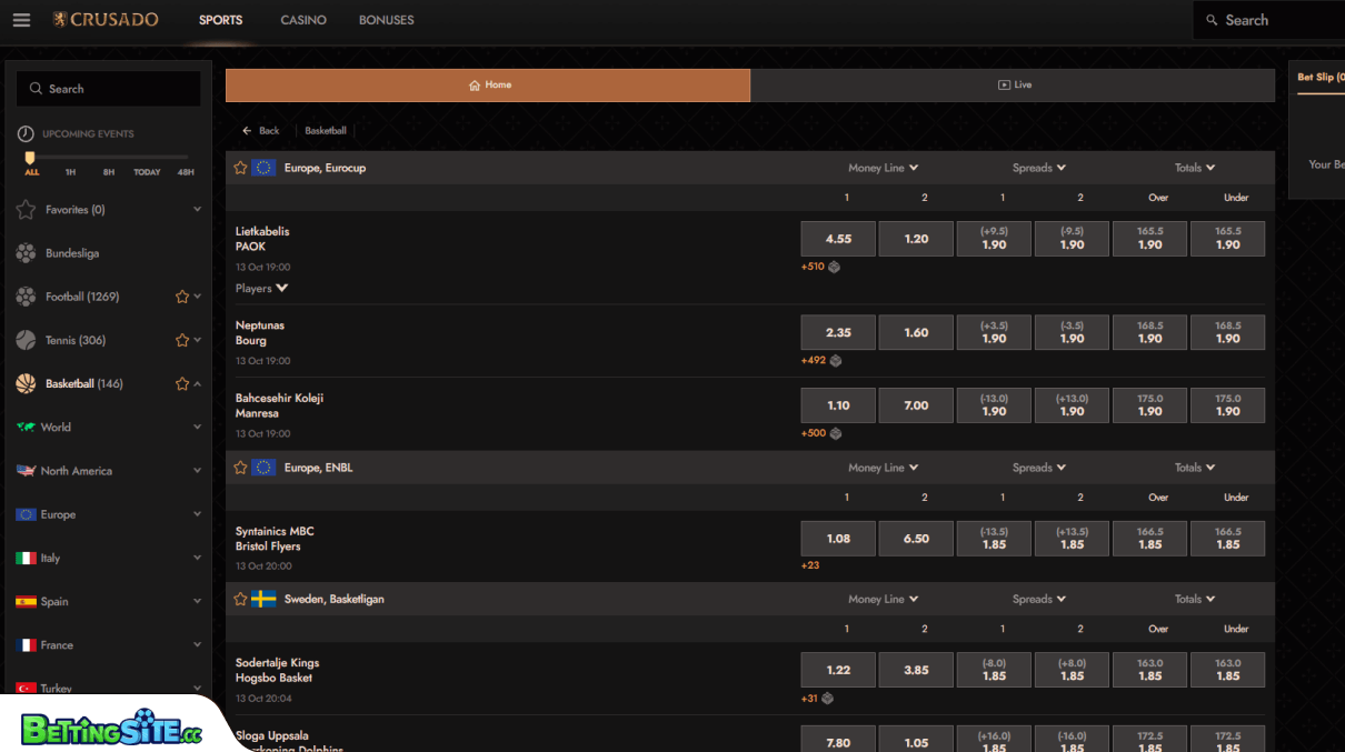Crusado Basketball betting