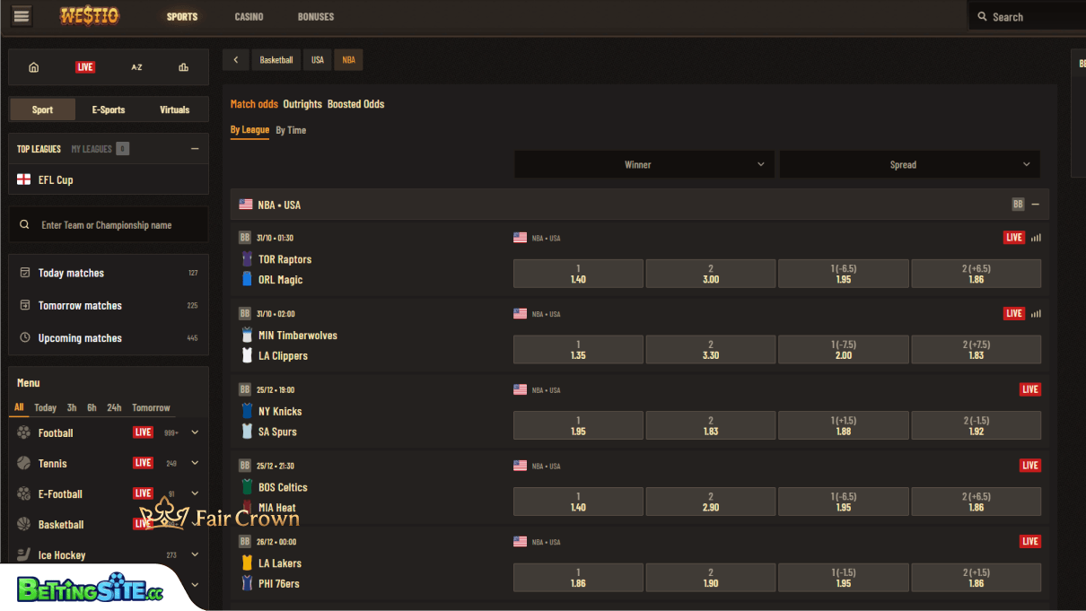 Westio tennis betting