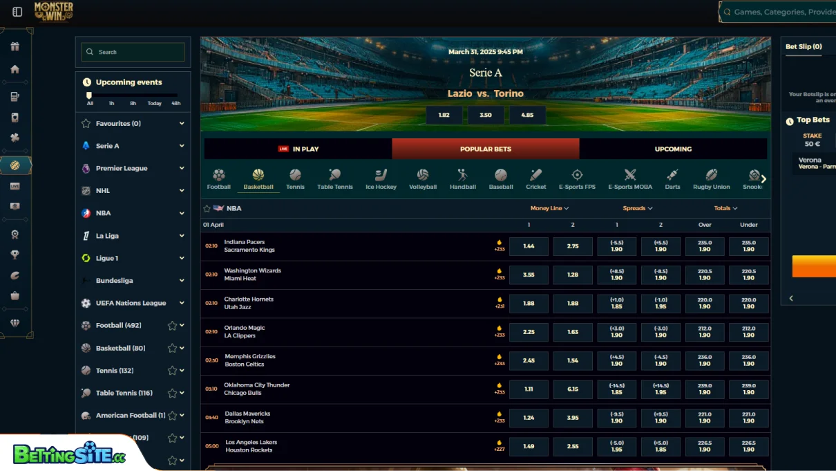 MonsterWin basketball betting
