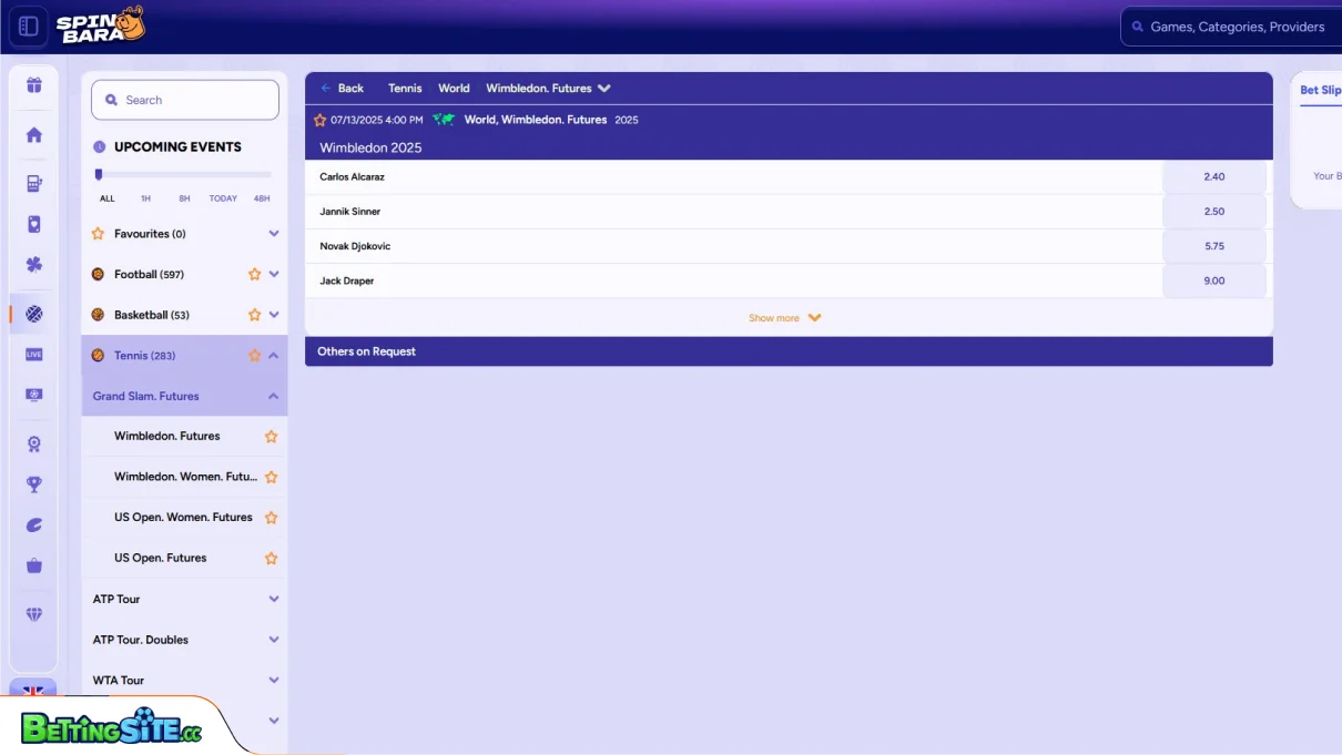 Spinbara Tennis betting