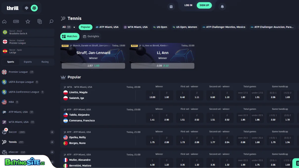 Thrill Basketball betting