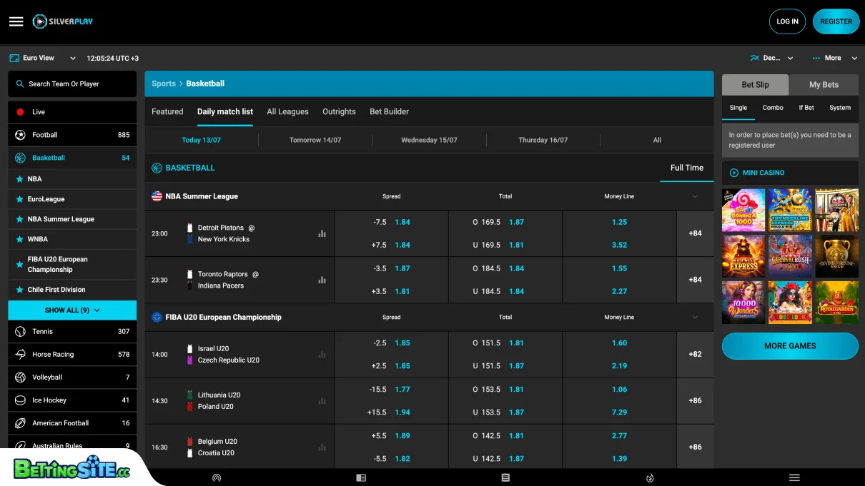 SilverPlay basketball betting